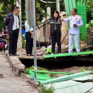 曼谷Tok路突发塌陷，周边部分封路